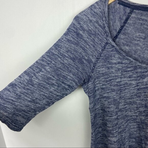 Anthropologie Deletta Pathed Seams Swing Top Heathered Grey Blue Size Medium M - Picture 5 of 10